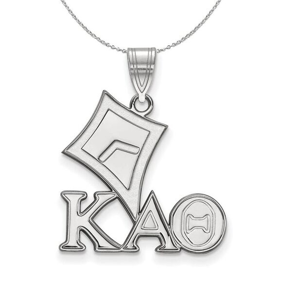 Sterling Silver Kappa Alpha Theta Medium Pendant Necklace - 24 Inch - Picture 1 of 8